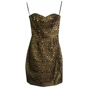 DKNY strapless Gold Mini Dress